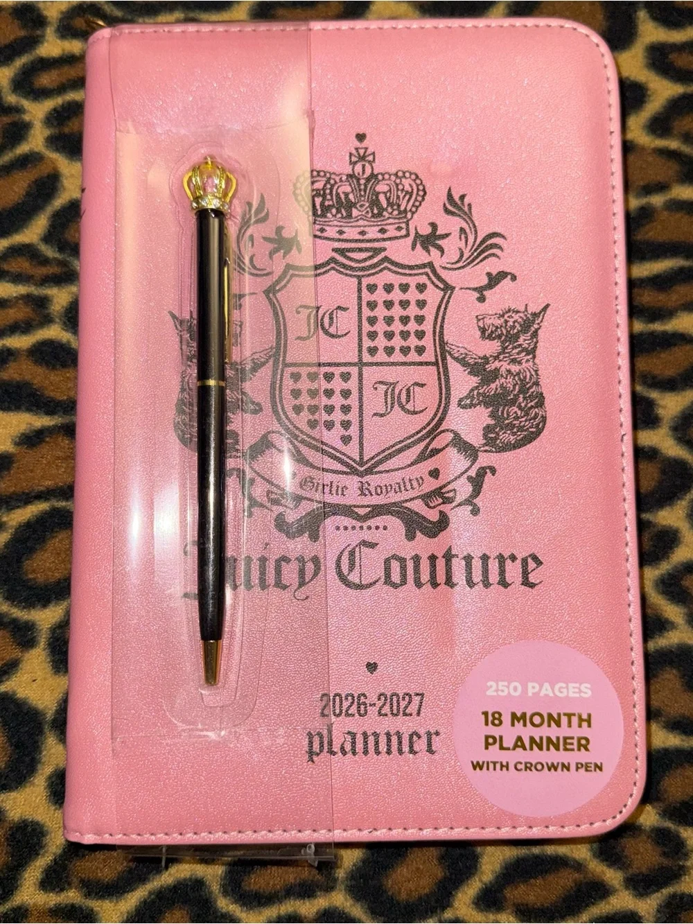 New Juicy Couture Girly Royalty Scottie Dog 2026–2027 Planner with Crown Pen